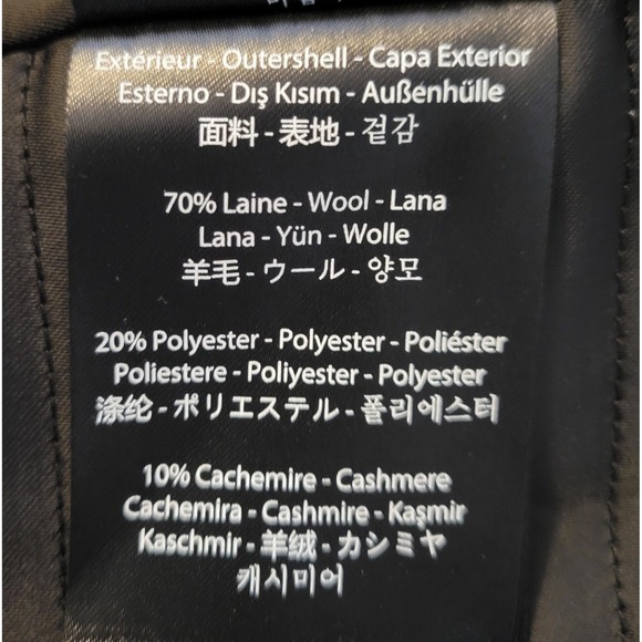 Mackage Nori 2-in-1 Black Wool Cashmere Double Collar Wrap Coat Leather Belt Zip - Picture 7 of 16